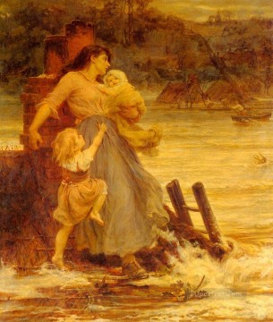 フレデリック・モーガン Painting - 洪水の田舎の家族 フレデリック・E・モーガン
